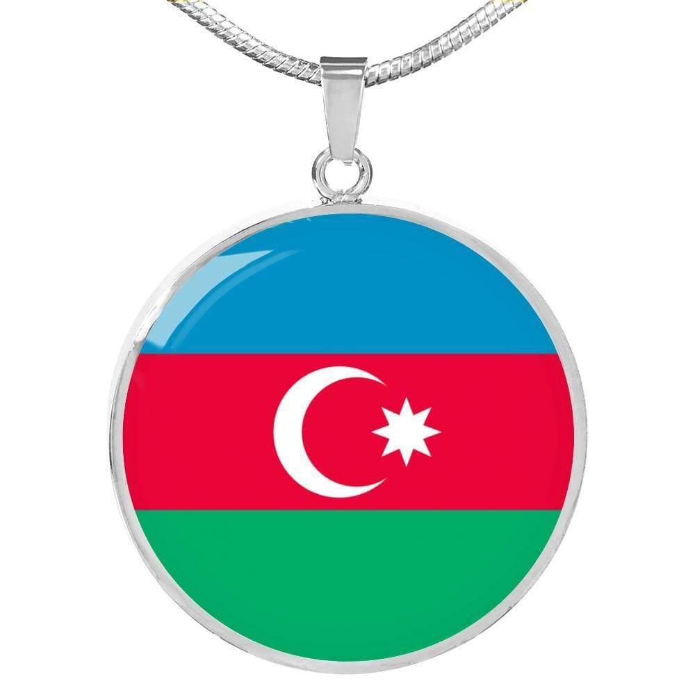 Azerbaijan Flag Necklace Azerbaijan Flag Stainless Steel or 18k Gold 18-22" - Express Your Love Gifts