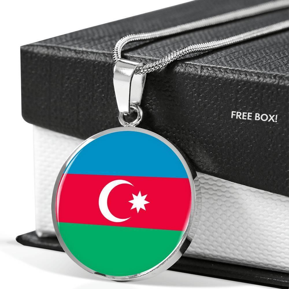 Azerbaijan Flag Necklace Azerbaijan Flag Stainless Steel or 18k Gold 18-22" - Express Your Love Gifts