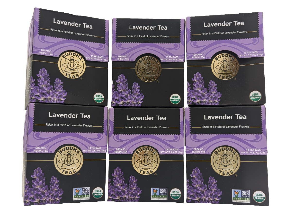 Buddha Teas Lavender Tea, 18 Count (Pack of 6), Organic, Bleach-Free Bags-Express Your Love Gifts