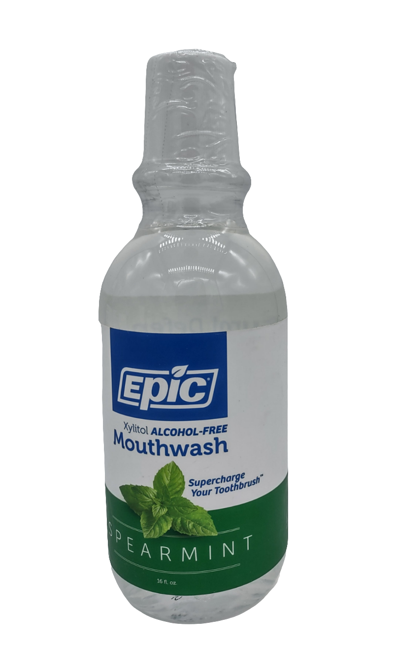 Epic Xylitol Spearmint Mouthwash, 16 oz, 4 Pack, Freshens Breath, 25% Xylitol Formula-Express Your Love Gifts