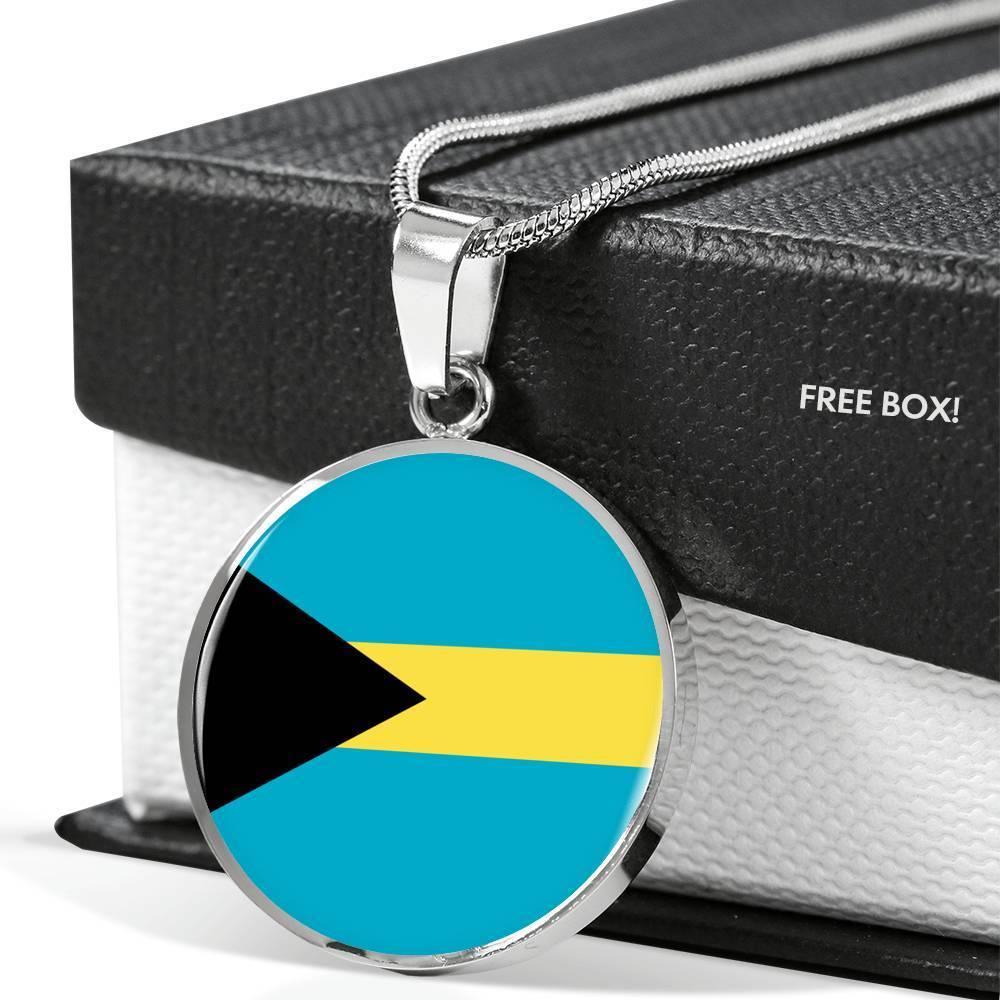 Bahamas Flag Necklace Bahamas Flag Stainless Steel or 18k Gold 18-22" - Express Your Love Gifts