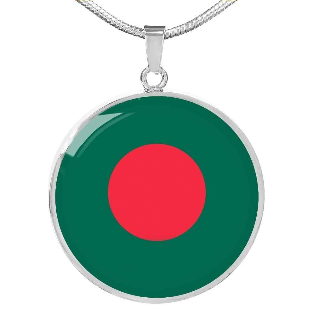Bangladesh Flag Necklace Bangladesh Flag Stainless Steel or 18k Gold 18-22" - Express Your Love Gifts