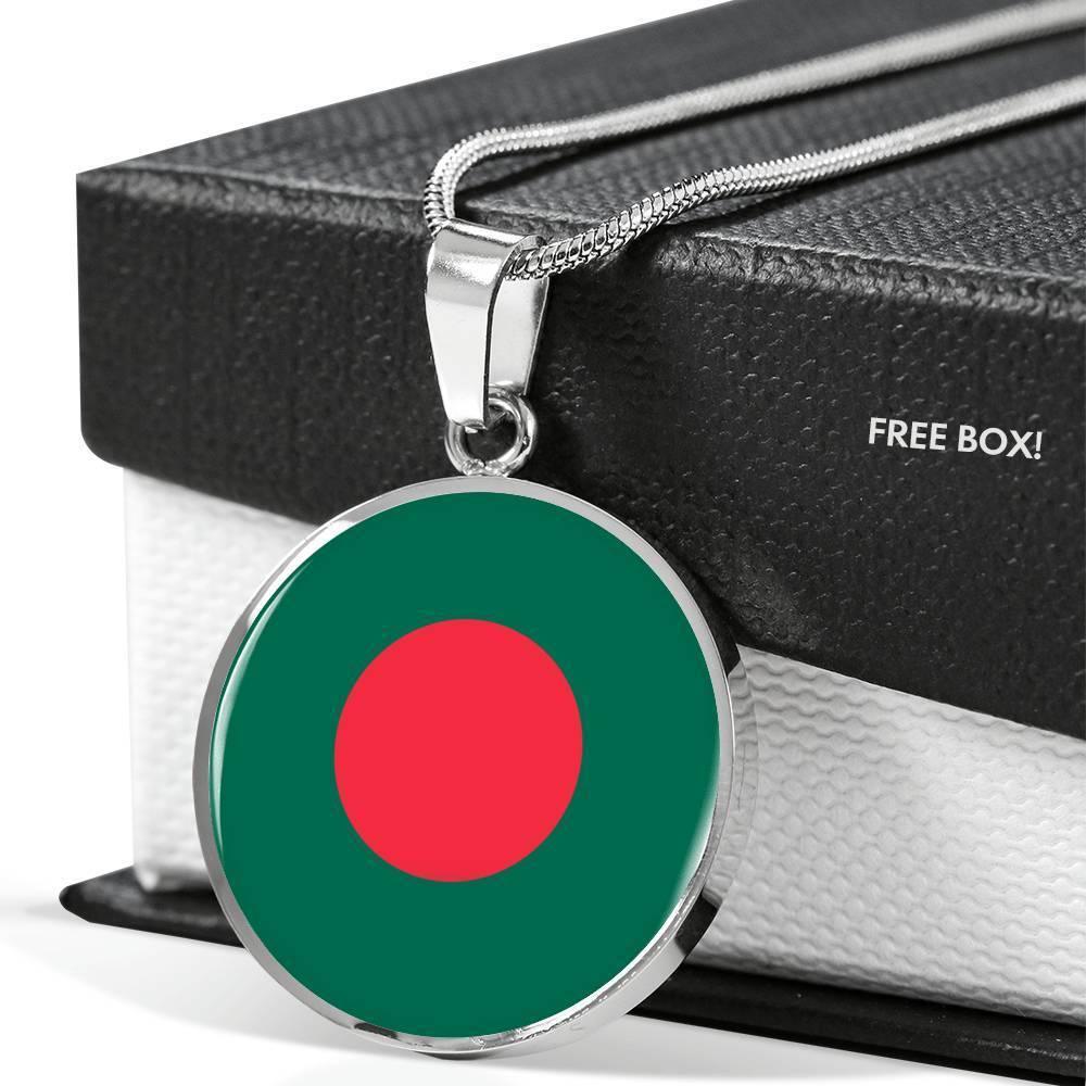 Bangladesh Flag Necklace Bangladesh Flag Stainless Steel or 18k Gold 18-22" - Express Your Love Gifts