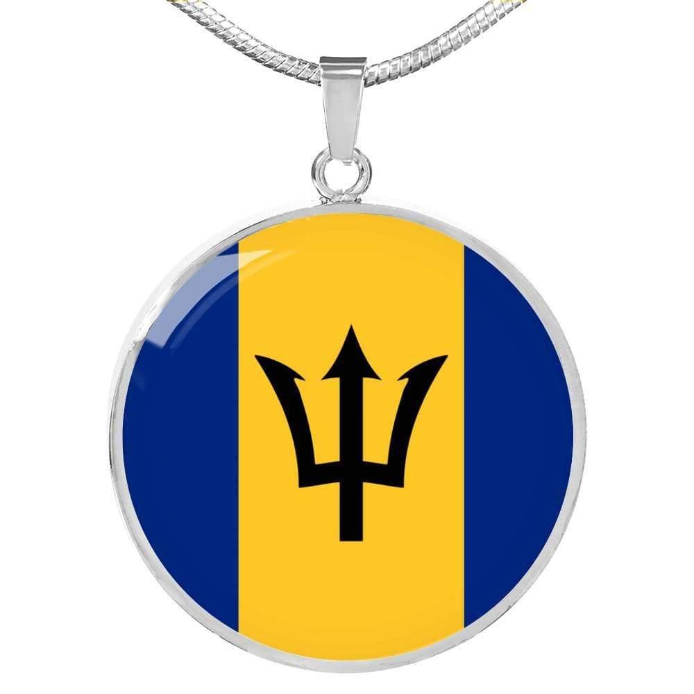 Barbados Flag Necklace Barbados Flag Stainless Steel or 18k Gold 18-22" - Express Your Love Gifts