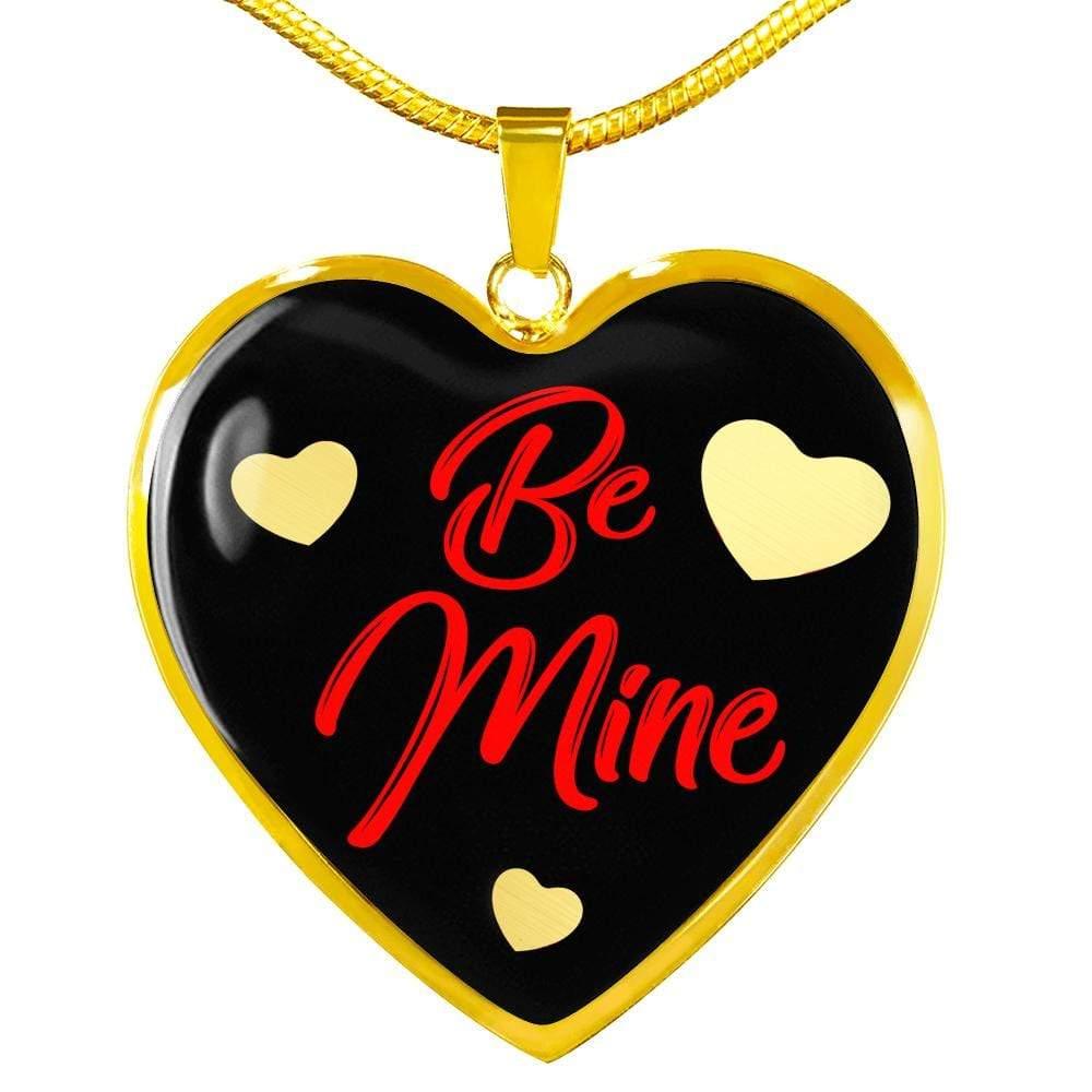 Be Mine Necklace Stainless Steel 18k Gold Heart Pendant 18-22" - Express Your Love Gifts