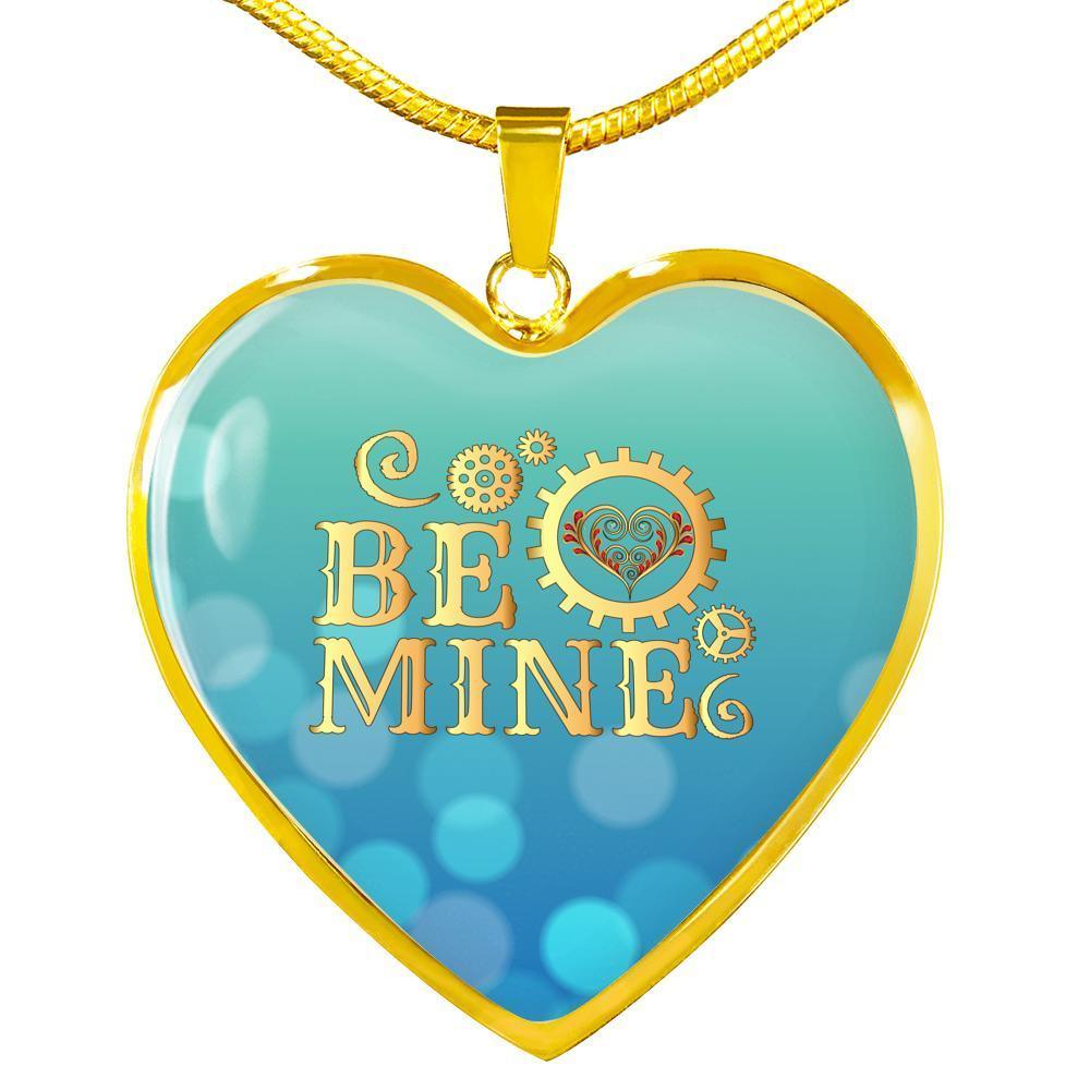 Be Mine Necklace Stainless Steel or 18k Gold Heart Pendant 18-22" - Express Your Love Gifts