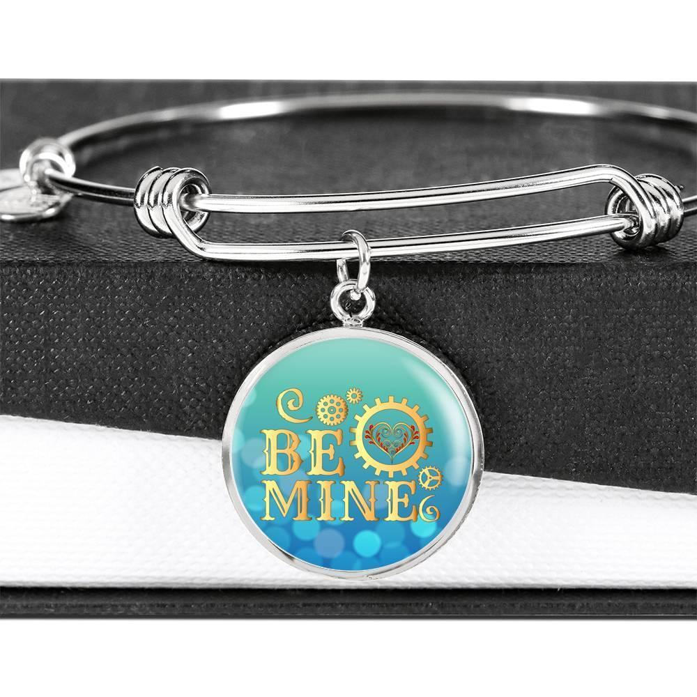 Be Mine Stainless Steel or 18k Gold Circle Bangle Bracelet - Express Your Love Gifts