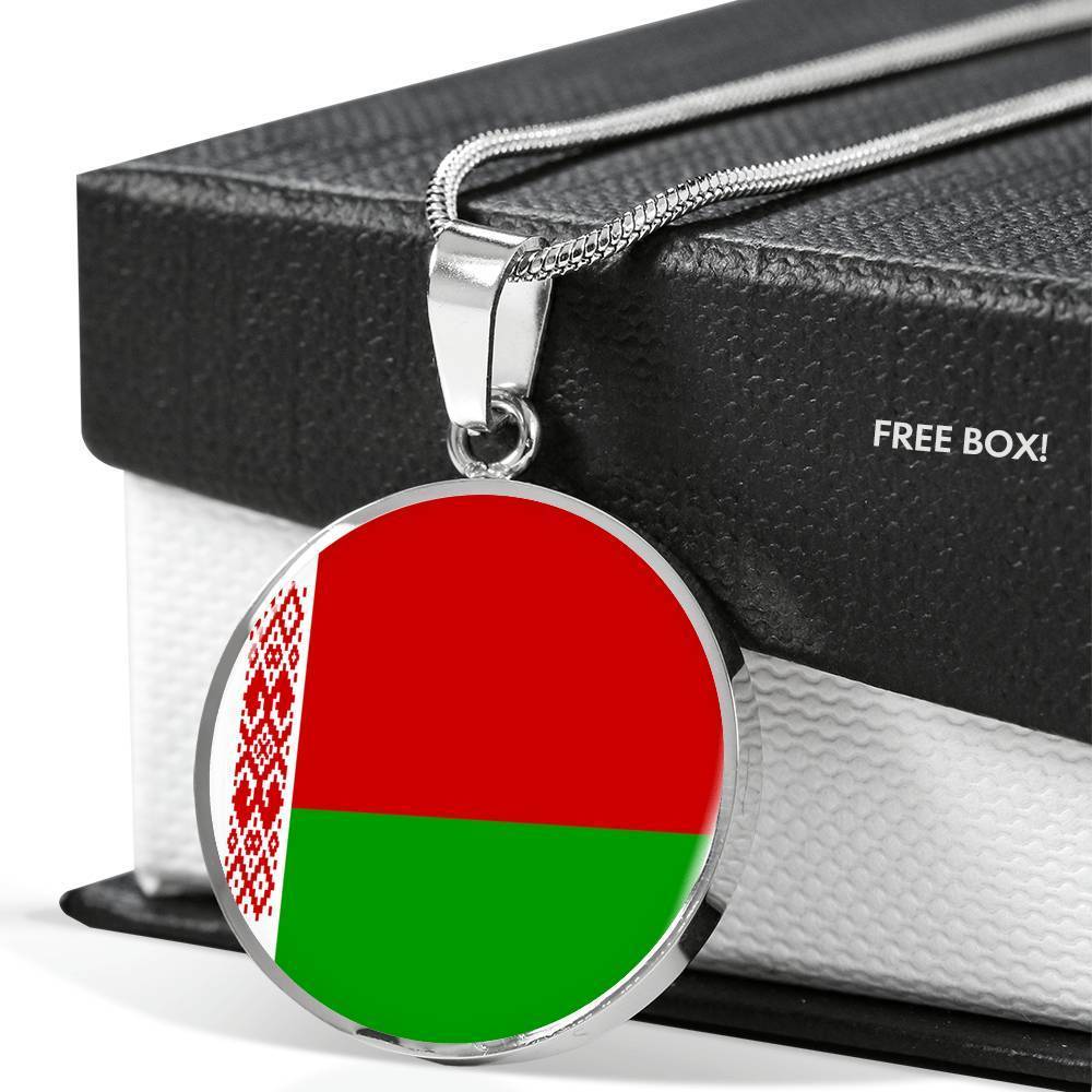 Belarus Flag Necklace Belarus Flag Stainless Steel or 18k Gold 18-22" - Express Your Love Gifts
