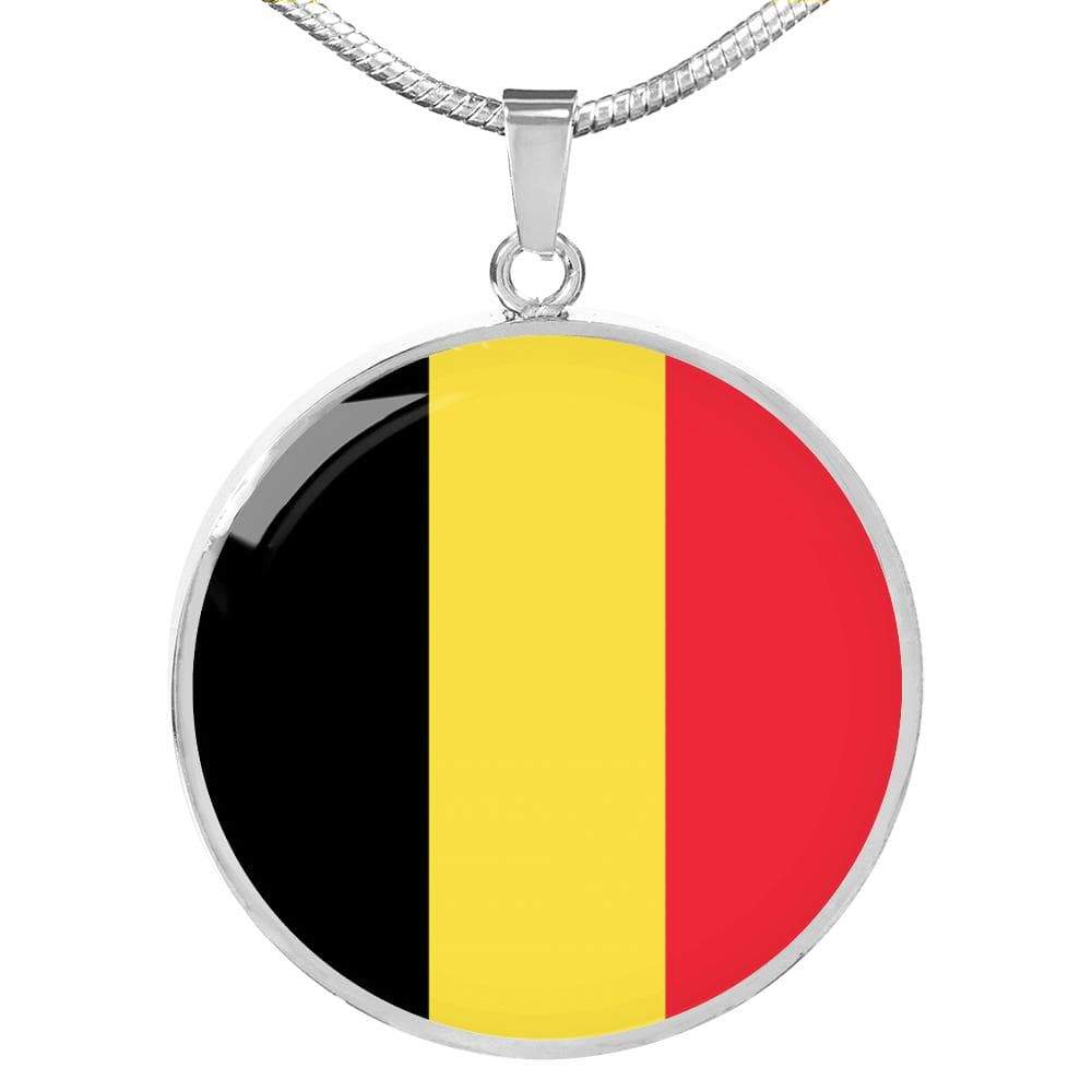 Belgium Flag Necklace Belgium Flag Stainless Steel or 18k Gold 18-22" - Express Your Love Gifts