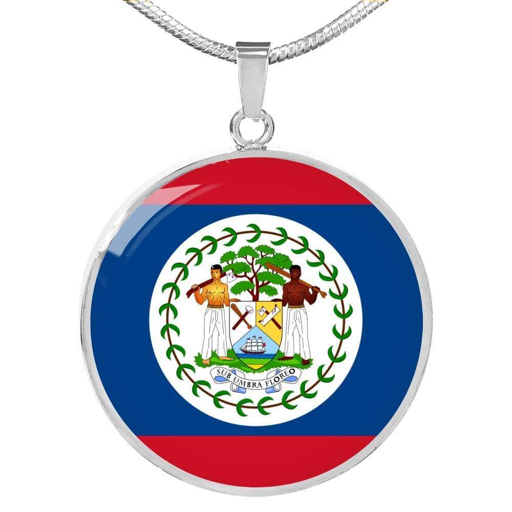 Belize Flag Necklace Belize Flag Stainless Steel or 18k Gold 18-22" - Express Your Love Gifts