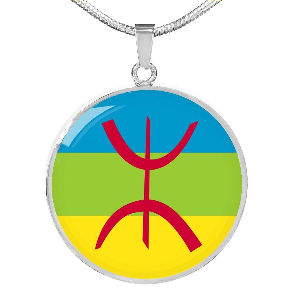 Berber Flag Necklace Benin Flag Stainless Steel or 18k Gold 18-22" - Express Your Love Gifts