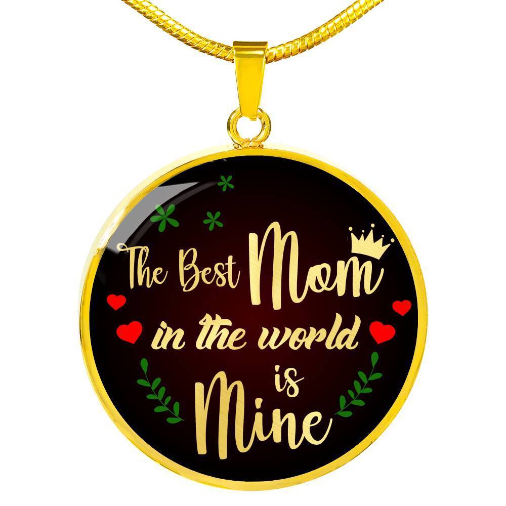 Best Mom Gift Circle Necklace Stainless Steel or 18k Gold 18-22" - Express Your Love Gifts