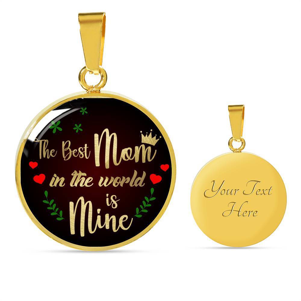 Best Mom Gift Circle Necklace Stainless Steel or 18k Gold 18-22" - Express Your Love Gifts