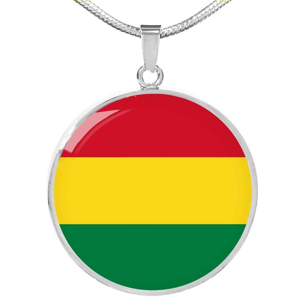 Bolivia Flag Necklace Bolivia Flag Stainless Steel or 18k Gold 18-22" - Express Your Love Gifts