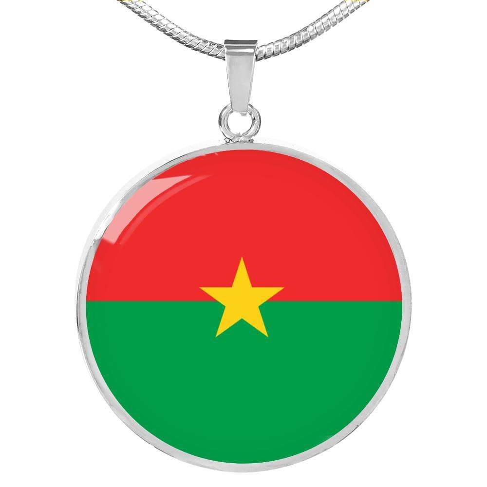 Burkina Faso Flag Necklace Burkina Flag Stainless Steel or 18k Gold 18-22" - Express Your Love Gifts
