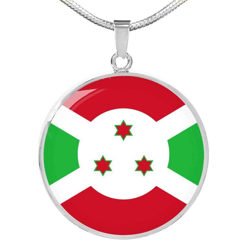 Burundi Flag Necklace Burundi Flag Stainless Steel or 18k Gold 18-22" - Express Your Love Gifts