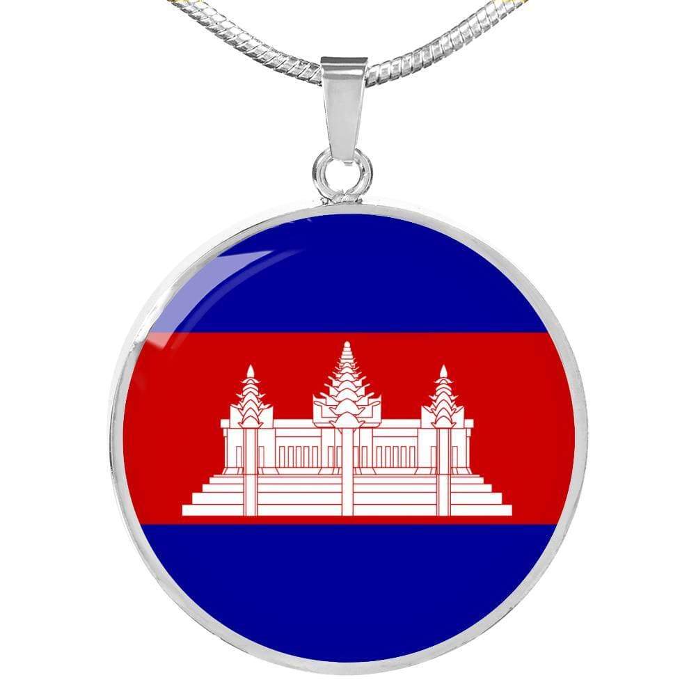 Cambodia Flag Necklace Cambodia Flag Stainless Steel or 18k Gold 18-22" - Express Your Love Gifts