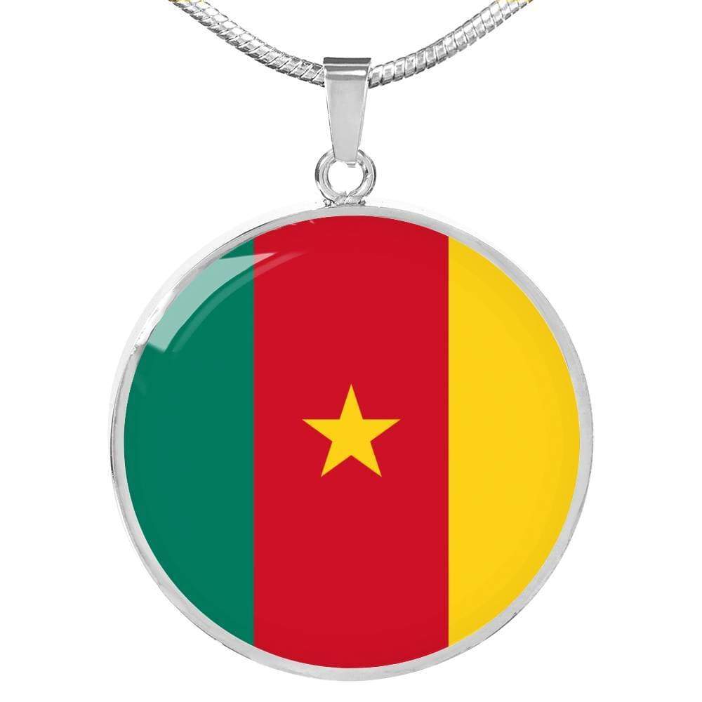 Cameroon Flag Necklace Cameroon Flag Stainless Steel or 18k Gold 18-22" - Express Your Love Gifts