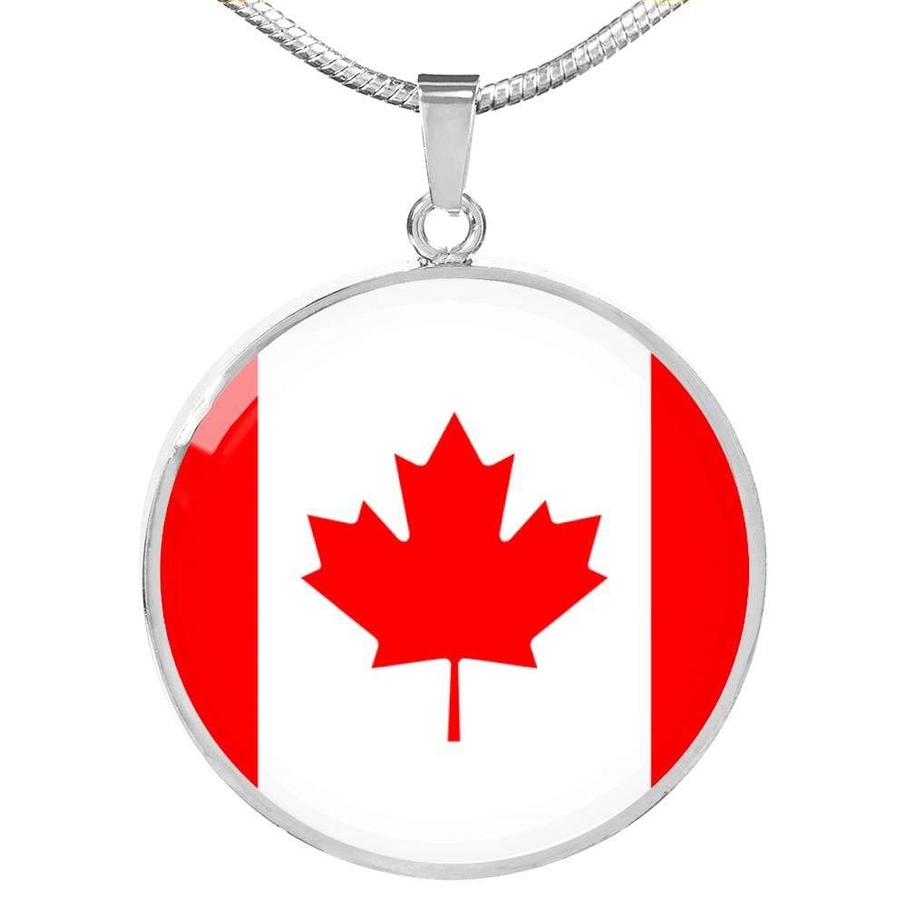 Canada Flag Necklace Canada Flag Stainless Steel or 18k Gold 18-22" - Express Your Love Gifts