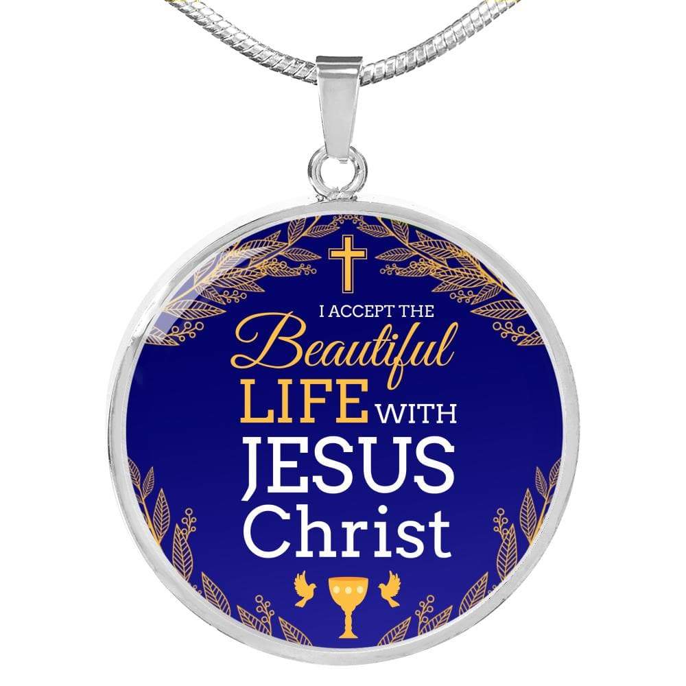 Christian Gift Beautiful Life Circle Necklace Stainless Steel or 18k Gold 18-22" - Express Your Love Gifts