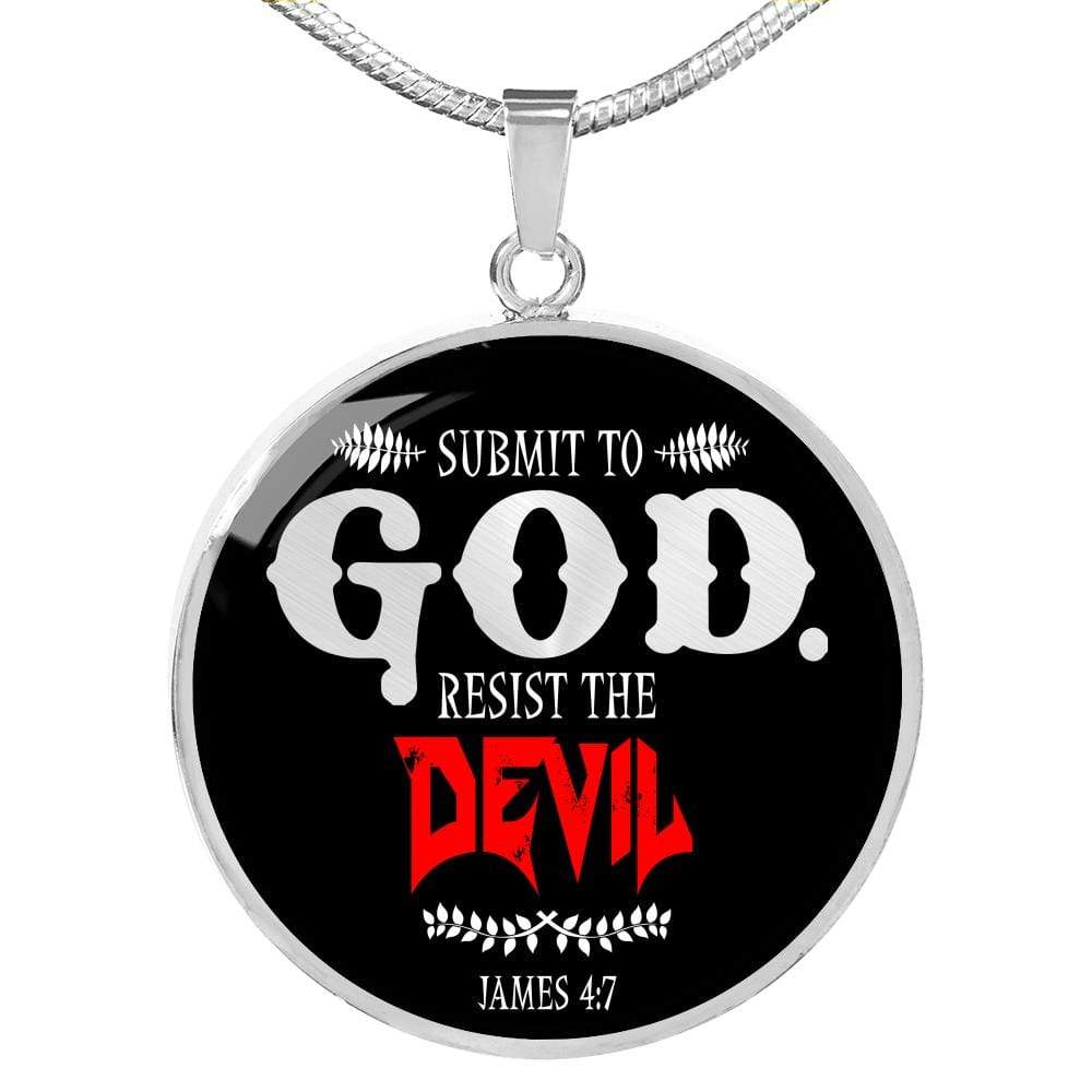 Christian Gift Submit To God Circle Necklace Stainless Steel or 18k Gold 18-22" - Express Your Love Gifts