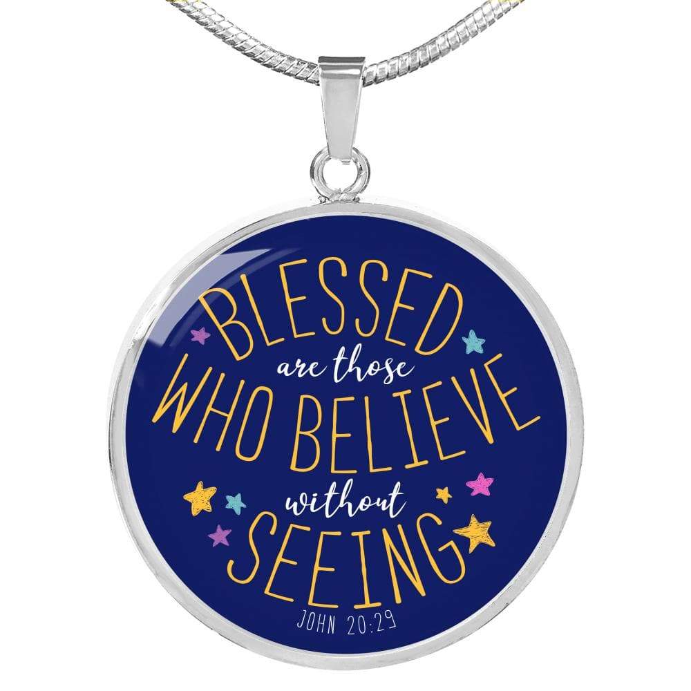 Christian Necklace Circle Pendant Stainless Steel or 18k Gold 18-22" - Express Your Love Gifts