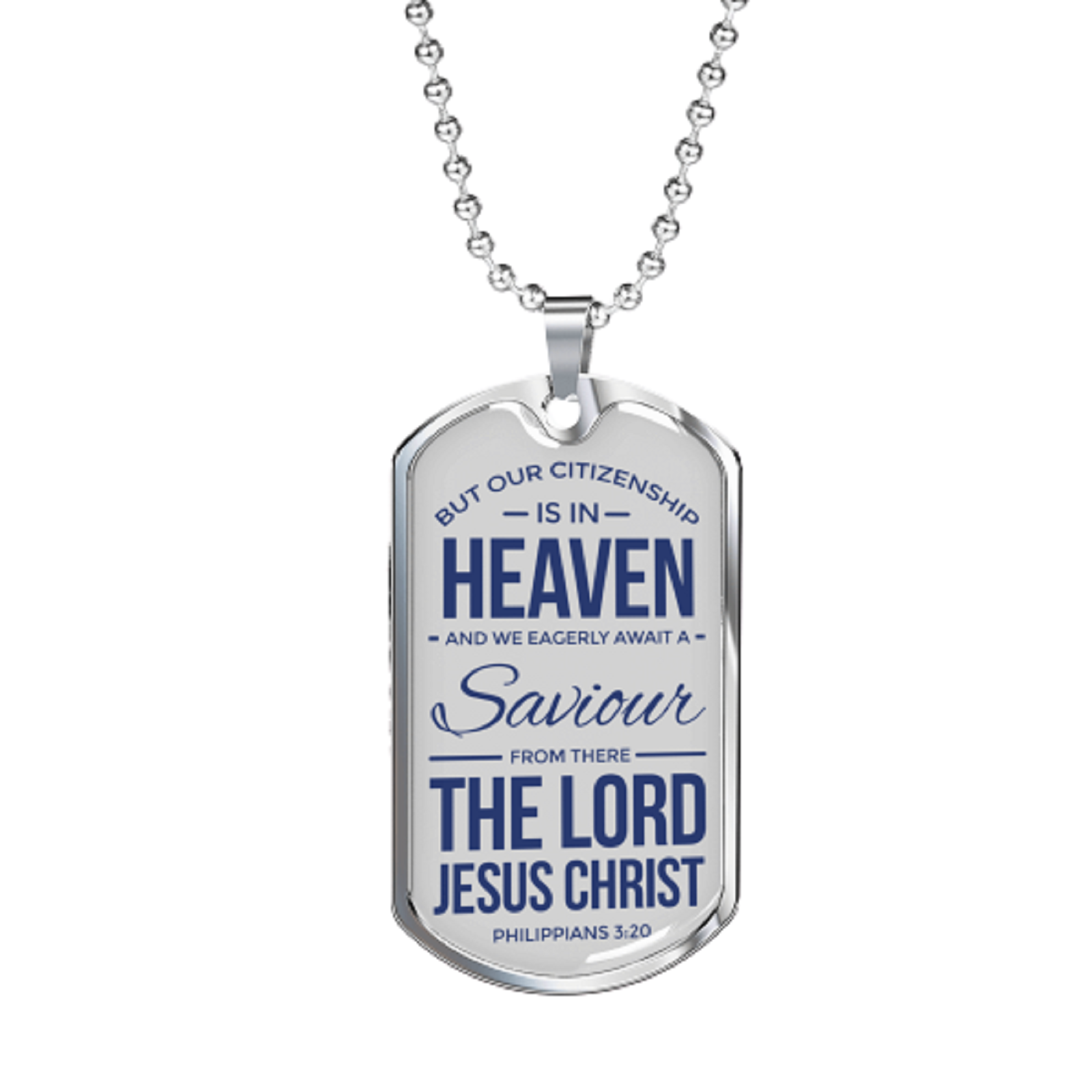 Citizenship In Heaven Necklace Stainless Steel or 18k Gold Dog Tag 24" Chain-Express Your Love Gifts