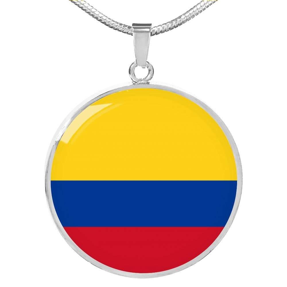 Colombia Flag Necklace Colombia Flag Stainless Steel or 18k Gold 18-22" - Express Your Love Gifts