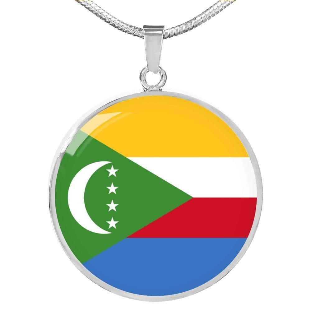 Comoros Flag Necklace Comoros Flag Stainless Steel or 18k Gold 18-22" - Express Your Love Gifts