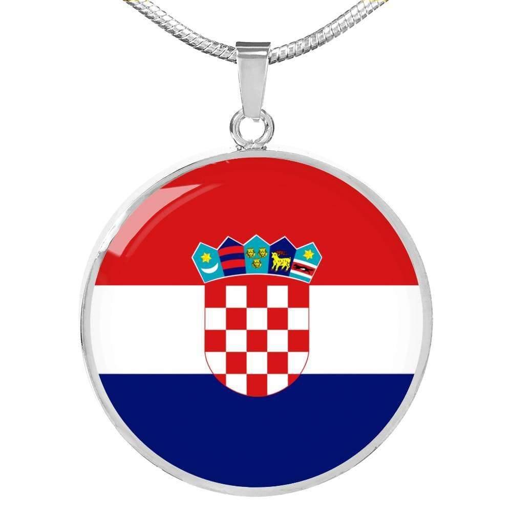 Croatia Flag Necklace Stainless Steel or 18k Gold 18-22" - Express Your Love Gifts