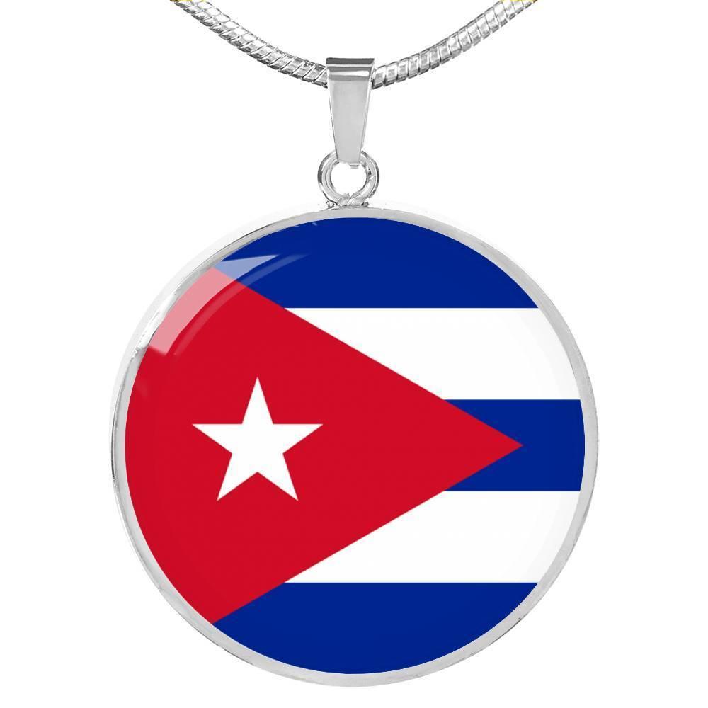 Cuba Flag Necklace Cuba Flag Stainless Steel or 18k Gold 18-22" - Express Your Love Gifts