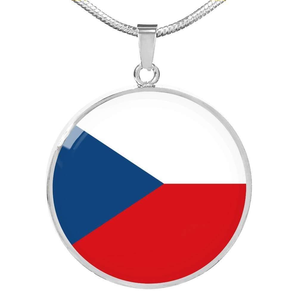 Czech Republic Flag Necklace Czech Republic Flag Stainless Steel or 18k Gold 18-22" - Express Your Love Gifts