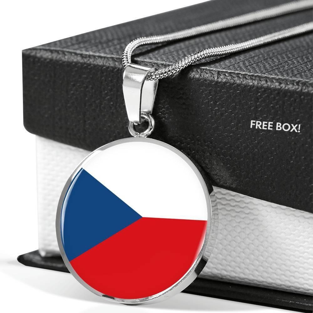 Czech Republic Flag Necklace Czech Republic Flag Stainless Steel or 18k Gold 18-22" - Express Your Love Gifts