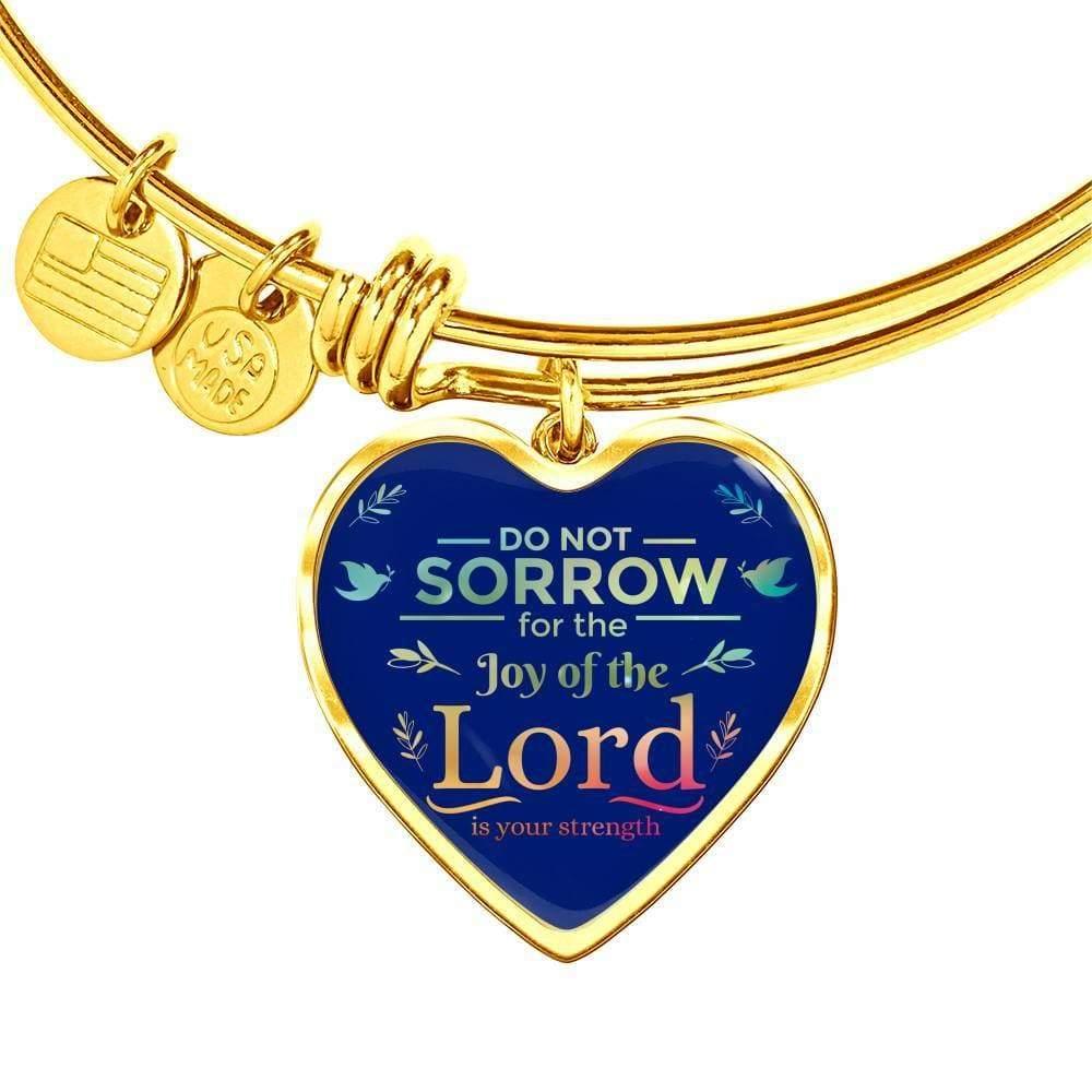 Do Not Sorrow Stainless Steel or 18k Gold Heart Bangle Bracelet - Express Your Love Gifts