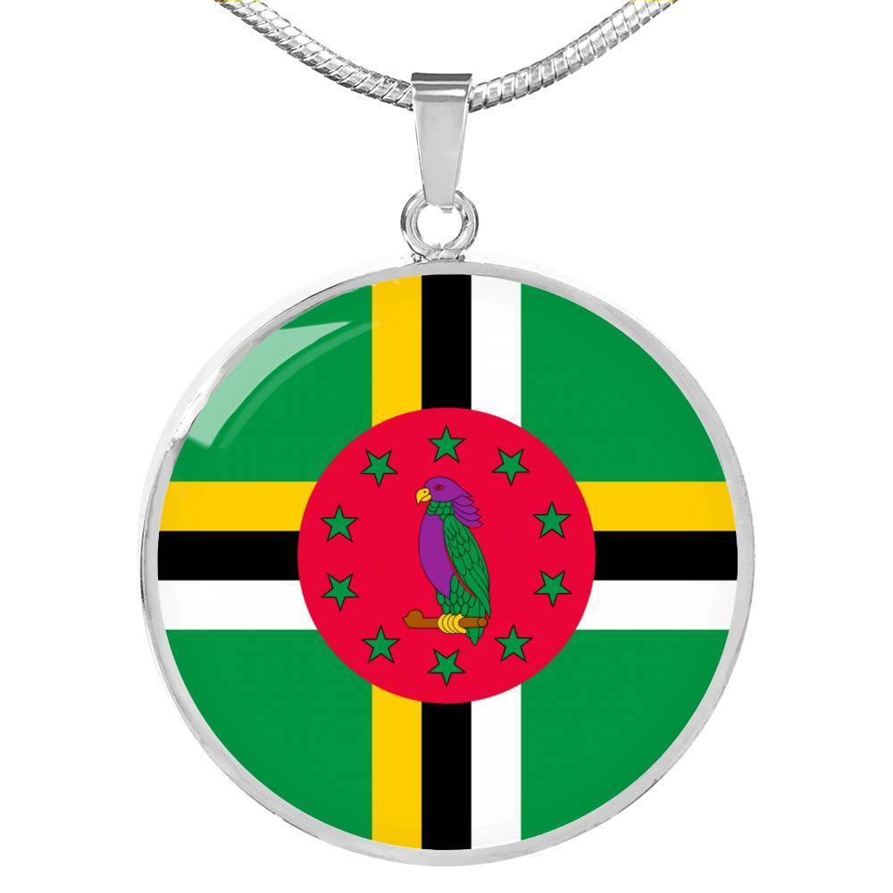 Dominica Flag Necklace Dominica Flag Stainless Steel or 18k Gold 18-22" - Express Your Love Gifts