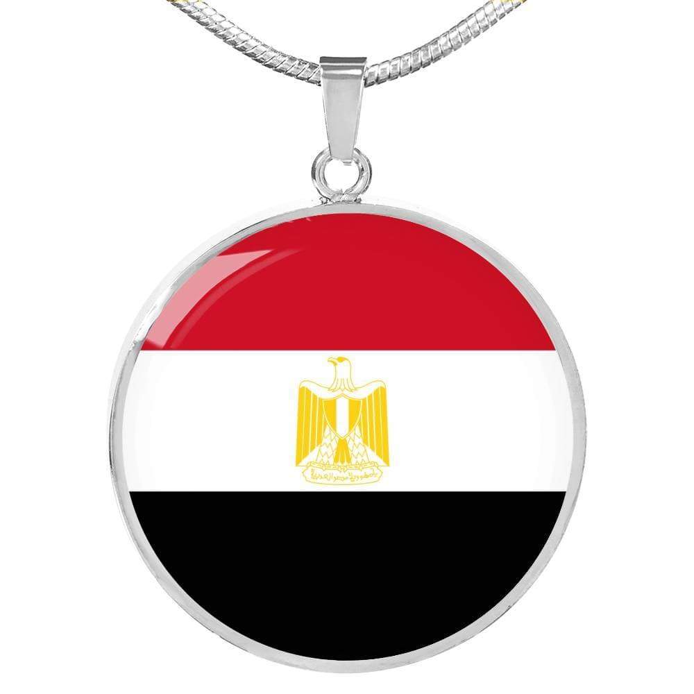 Egypt Flag Necklace Egypt Flag Stainless Steel or 18k Gold 18-22" - Express Your Love Gifts