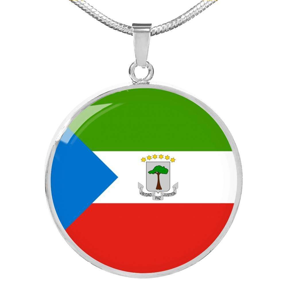 Equatorial Guinea Flag Necklace Equatorial Guinea Flag Stainless Steel or 18k Gold 18-22" - Express Your Love Gifts