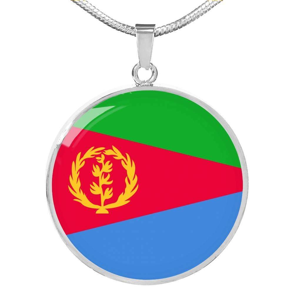 Eritrea Flag Necklace Eritrea Flag Stainless Steel or 18k Gold 18-22" - Express Your Love Gifts