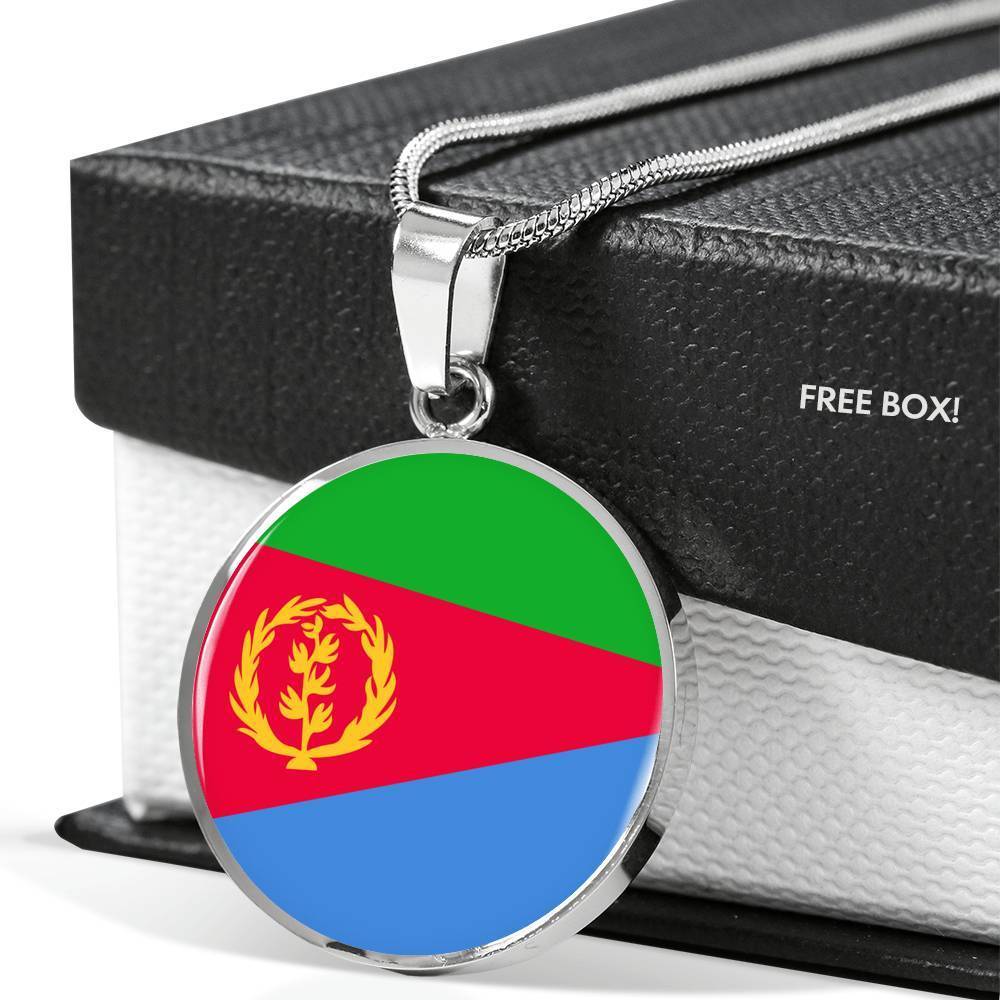 Eritrea Flag Necklace Eritrea Flag Stainless Steel or 18k Gold 18-22" - Express Your Love Gifts