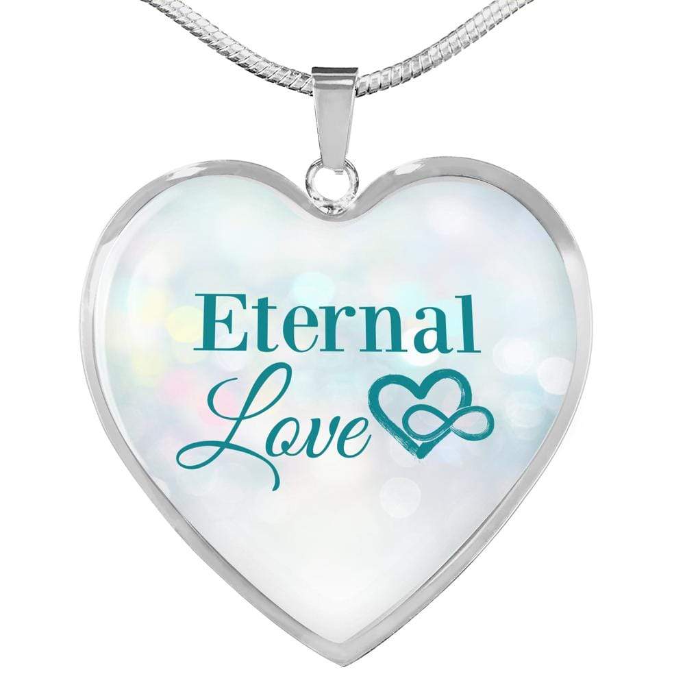 Eternal Love Necklace Stainless Steel or 18k Gold Heart Pendant 18-22" - Express Your Love Gifts