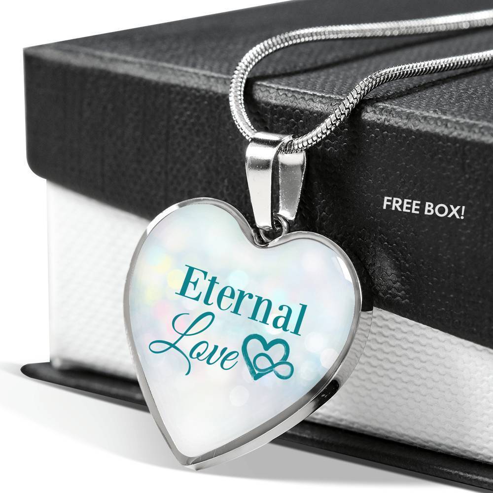 Eternal Love Necklace Stainless Steel or 18k Gold Heart Pendant 18-22" - Express Your Love Gifts