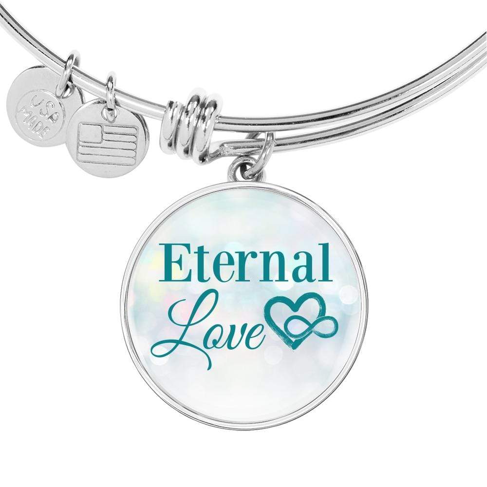 Eternal Love Stainless Steel or 18k Gold Circle Bangle Bracelet - Express Your Love Gifts