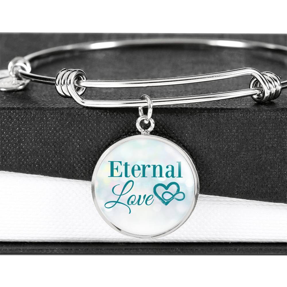 Eternal Love Stainless Steel or 18k Gold Circle Bangle Bracelet - Express Your Love Gifts