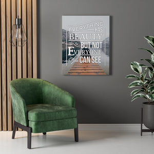 Everything Has Beauty Motivation Wall Decor for Home Office Gym Inspiring Success Quote Print Ready to Hang - Express Your Love Gifts