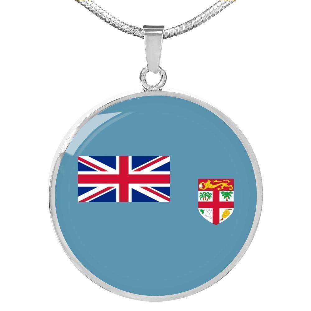 Fiji Flag Necklace Fiji Flag Stainless Steel or 18k Gold 18-22" - Express Your Love Gifts