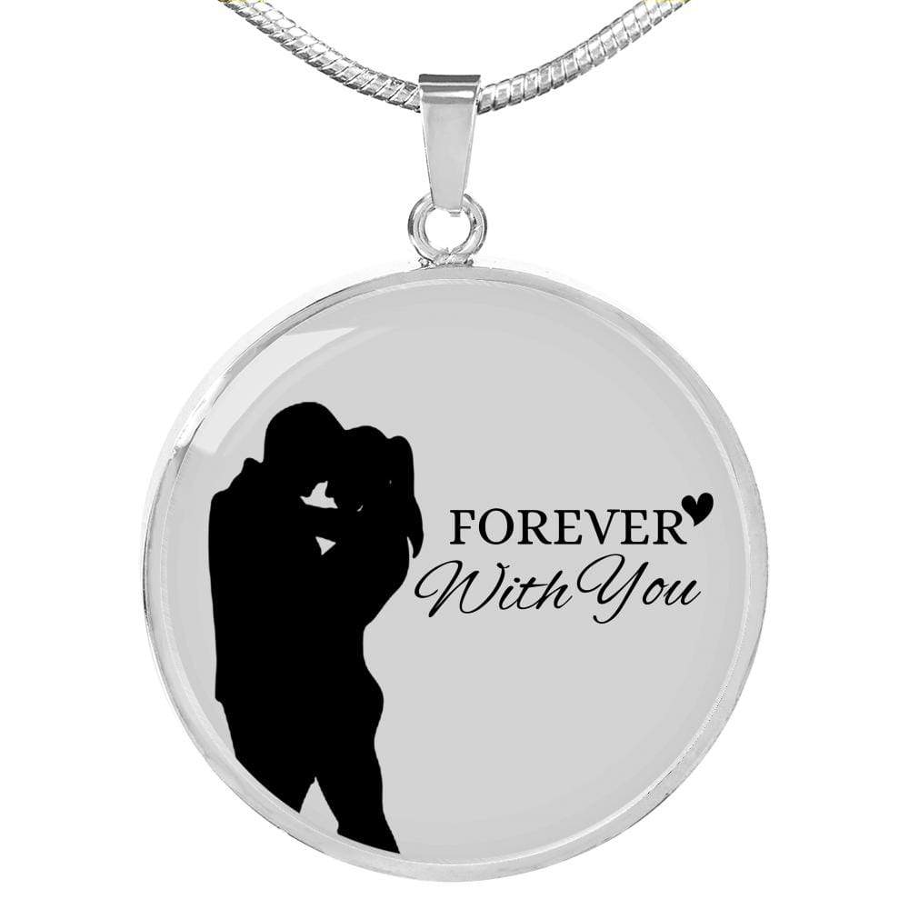 Forever With You Circle Necklace Stainless Steel or 18k Gold 18-22" - Express Your Love Gifts