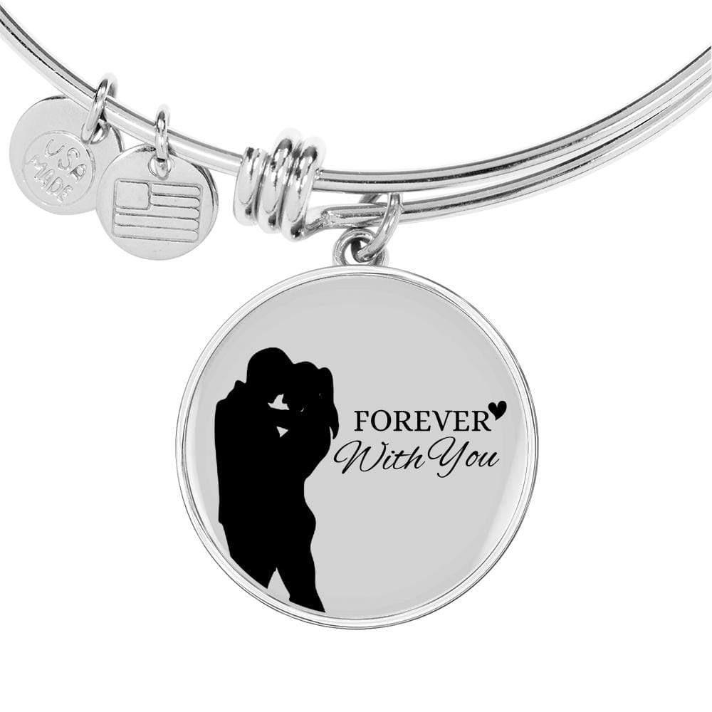 Forever With You Stainless Steel or 18k Gold Circle Bangle Bracelet - Express Your Love Gifts