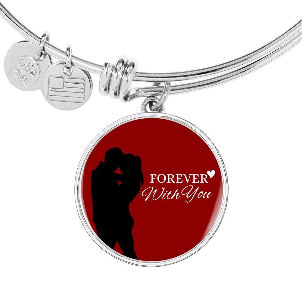 Forever With You Couple Stainless Steel or 18k Gold Circle Bracelet Bangle - Express Your Love Gifts