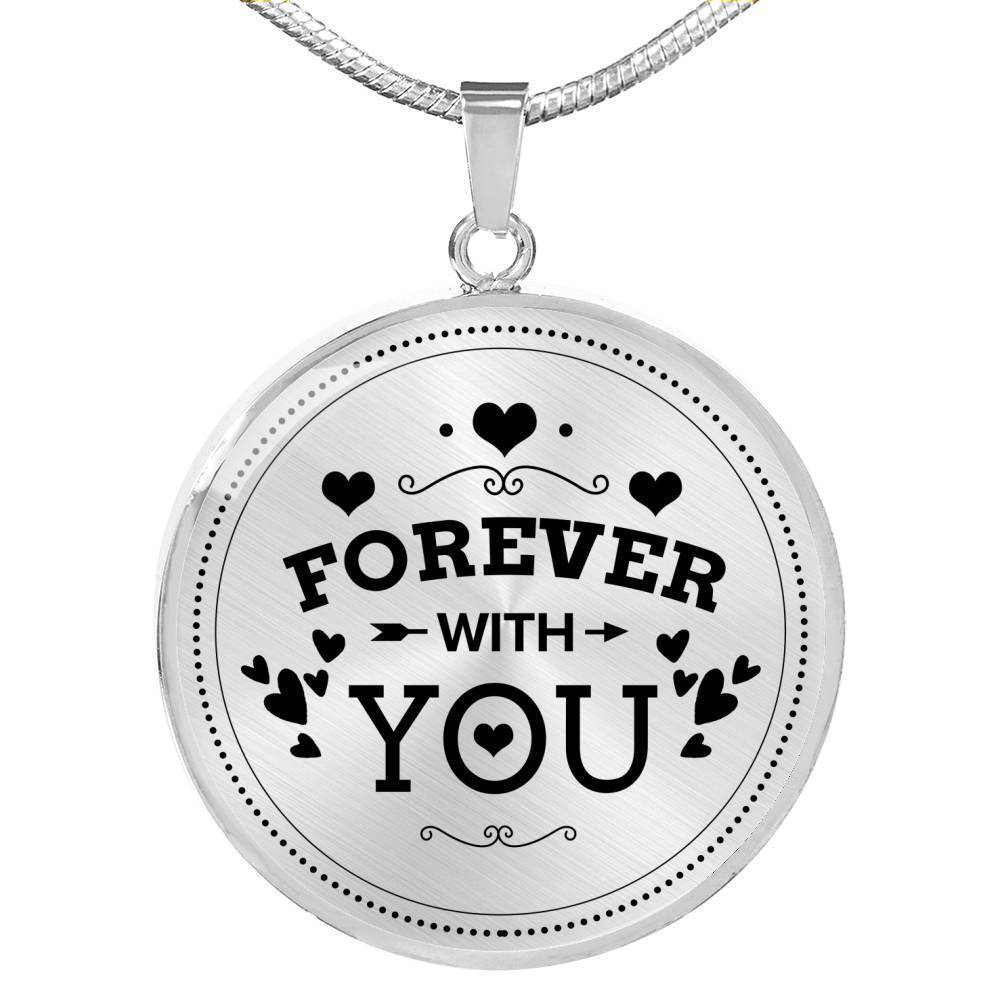 Forever With You Plain Circle Necklace Stainless Steel or 18k Gold 18-22"-Express Your Love Gifts