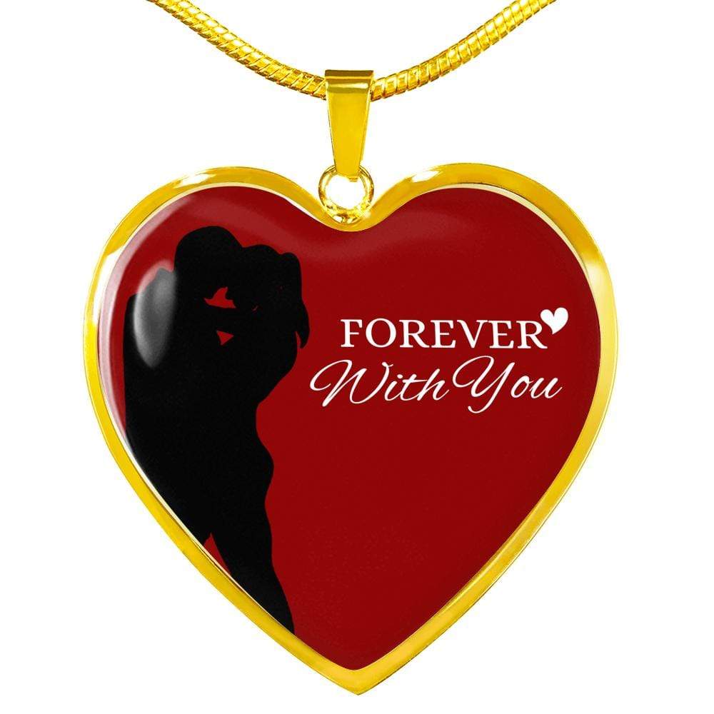 Forever With You Necklace Stainless Steel or 18k Gold Heart Pendant 18-22" - Express Your Love Gifts